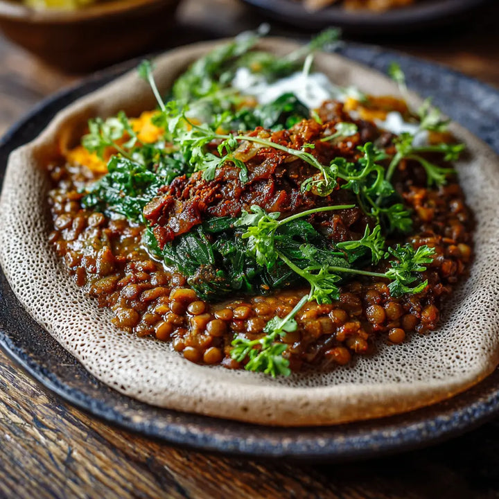 Lentil Misir Wot with Injera - Manjeri Skincare