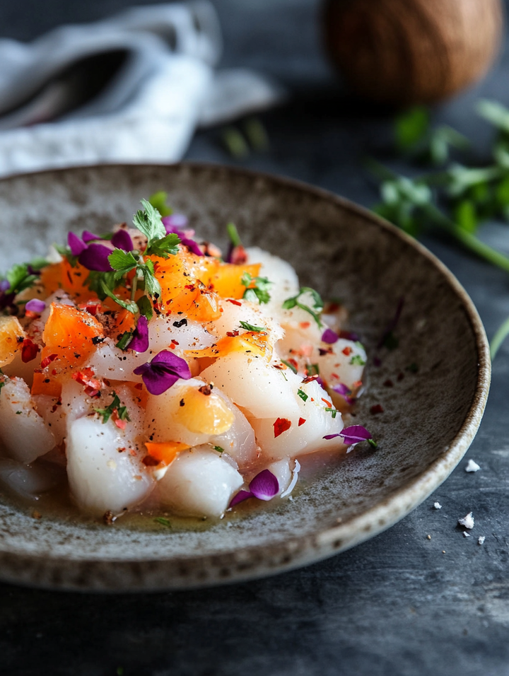 Tropical Conch Ceviche with Coconut & Citrus