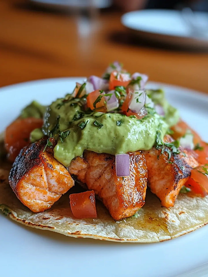 Cuban Mojo Salmon Tacos with Avocado Crema - Manjeri Skincare