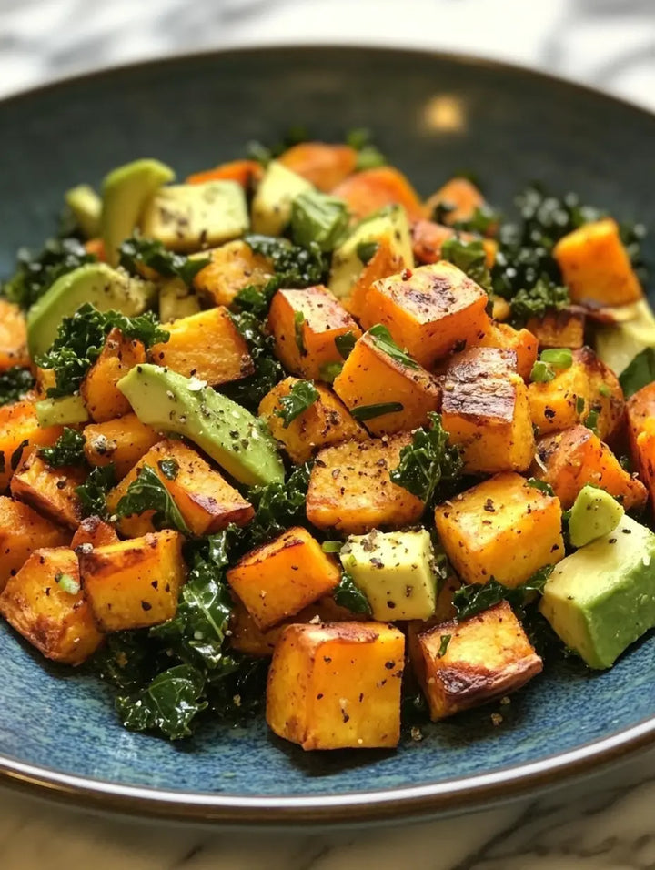Savory Sweet Potato Breakfast Hash with Greens & Avocado - Manjeri Skincare