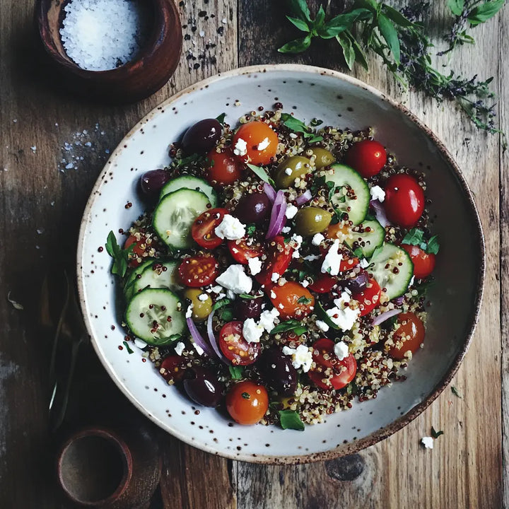 Quinoa Salad with Feta and Cucumber - Manjeri Skincare