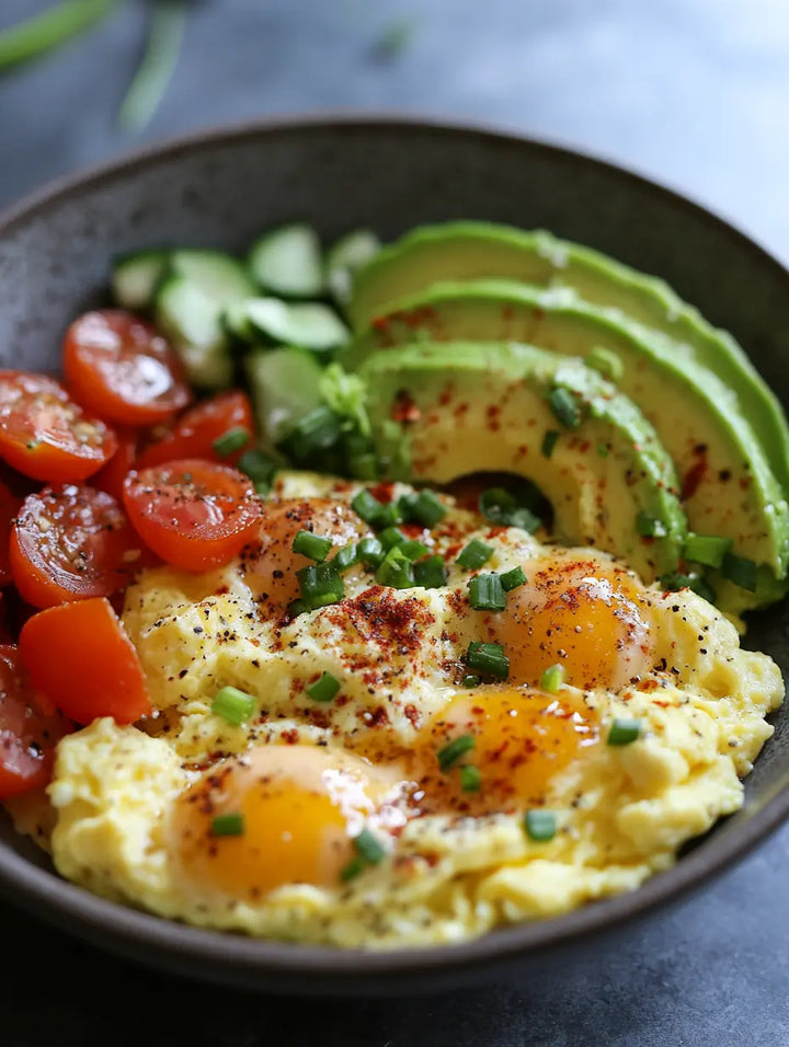 Scrambled Eggs with Avocado - Manjeri Skincare