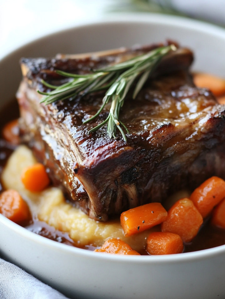 Rosemary Braised Short Ribs with Carrot-Parsnip Purée