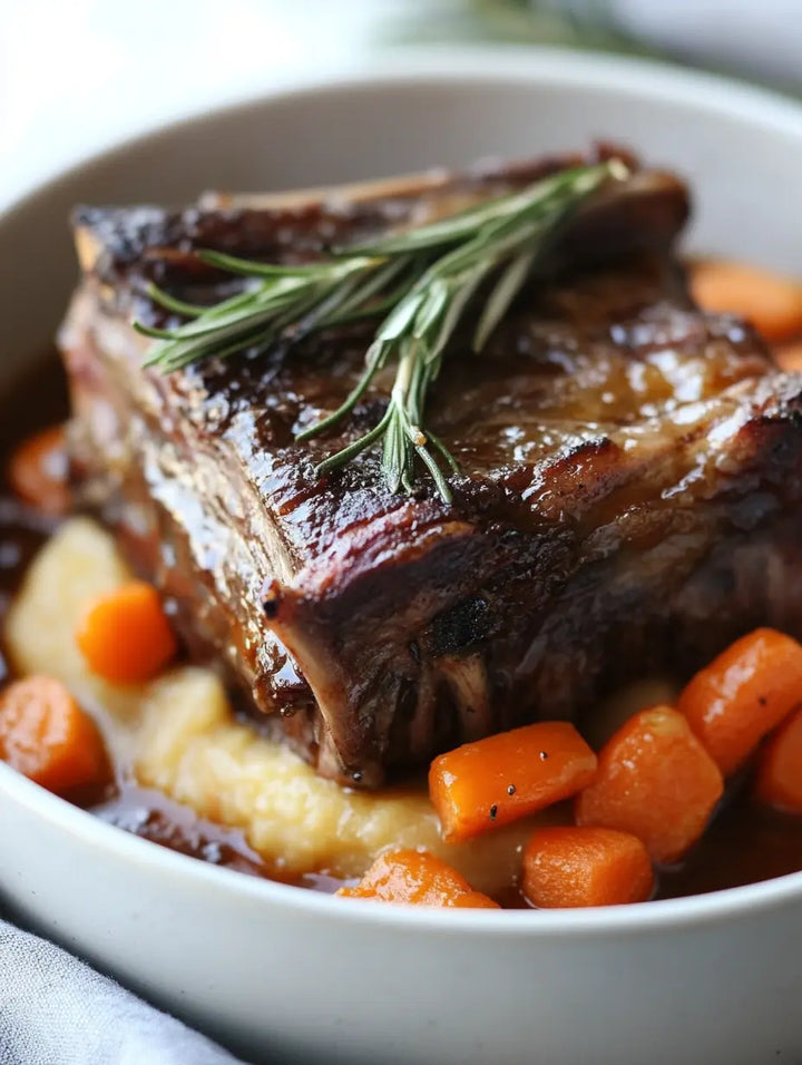 Rosemary Braised Short Ribs with Carrot-Parsnip Purée - Manjeri Skincare