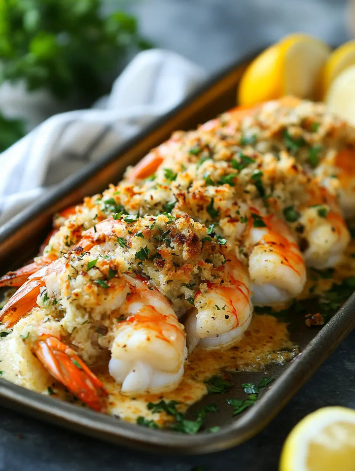 Baked Stuffed Shrimp with Seafood Herb Stuffing - Manjeri Skincare