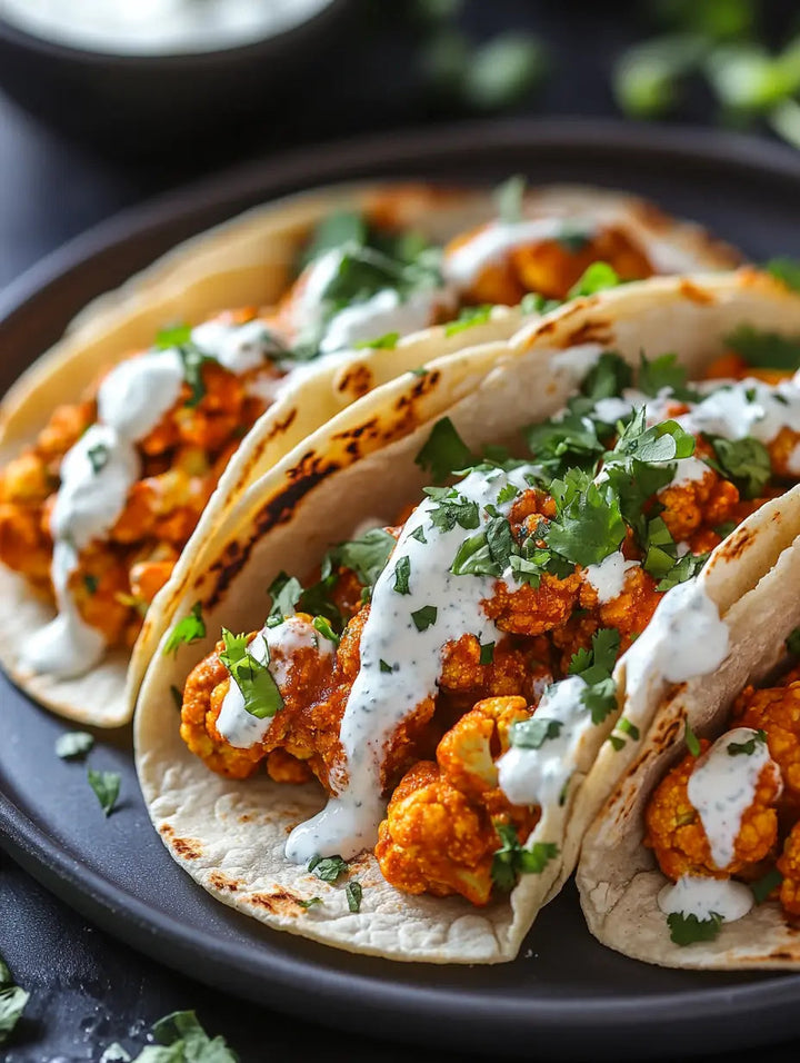 Tikka-Masala-Cauliflower-Tacos-with-Coconut-Yogurt-Drizzle Manjeri Skincare