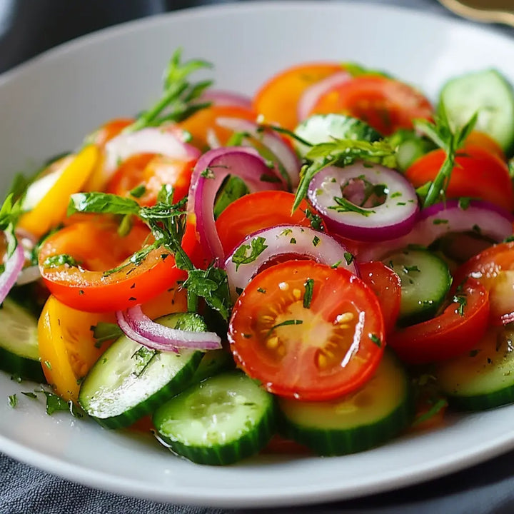 Refreshing Tomato and Cucumber Salad - Manjeri Skincare
