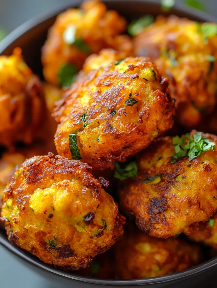 Golden Zucchini Fritters - Manjeri Skincare