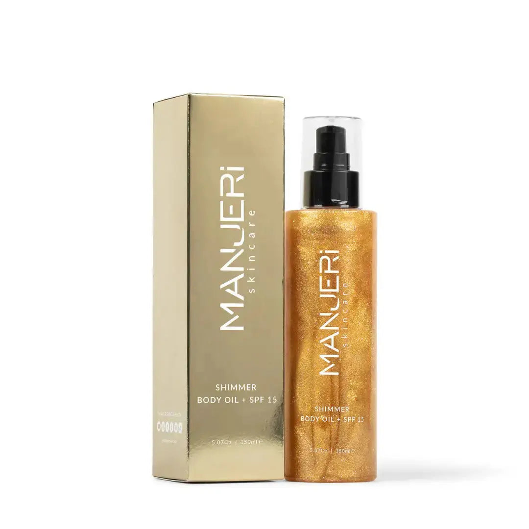 shimmer body oil on skin