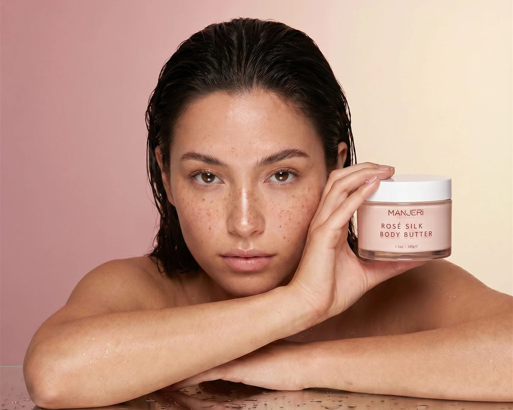Woman holding Rosé Silk Body Butter